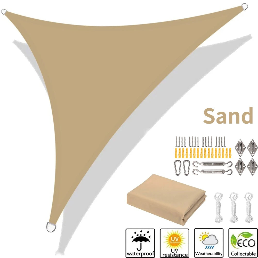 Waterproof Triangle Shade Sail UV Canopy 5x5x5 / 5x5x7M