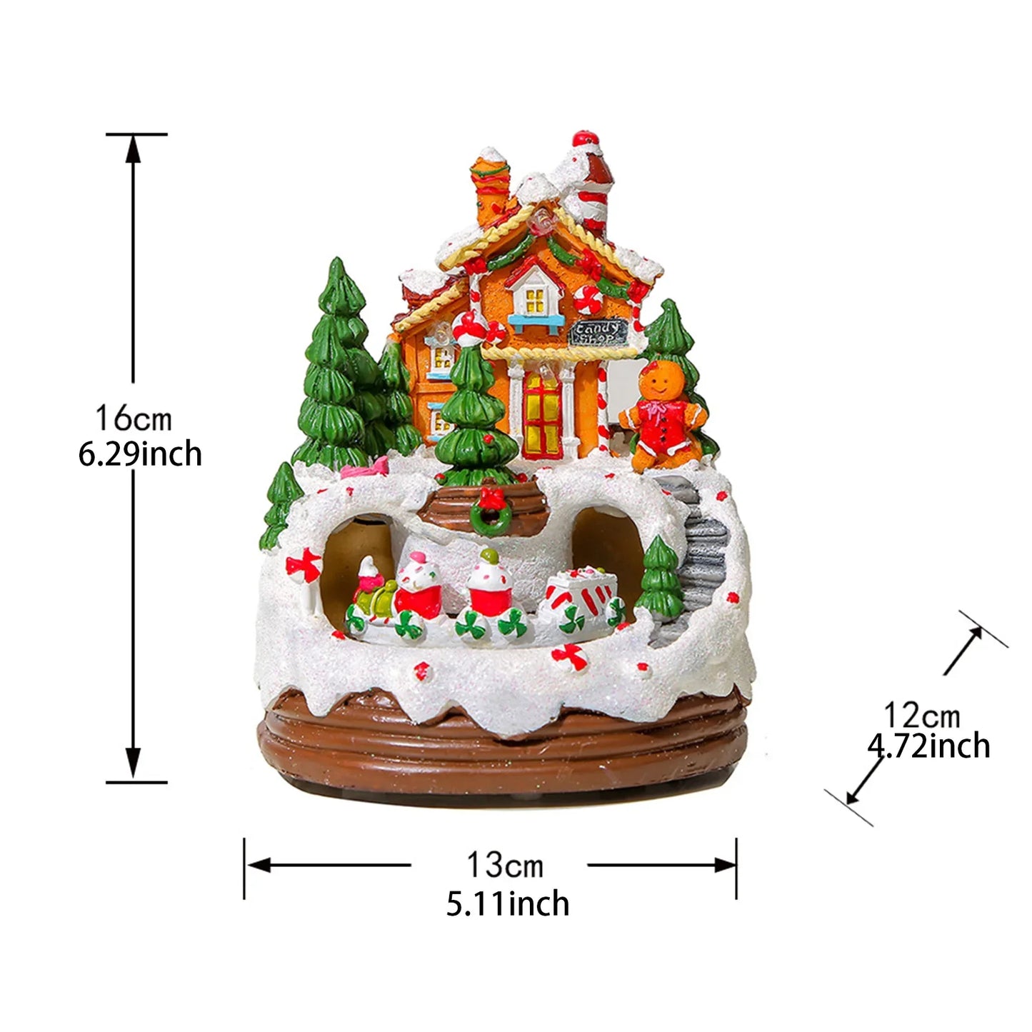 YL-2347 Glowing Music Snow House Christmas Creative Ornaments Train