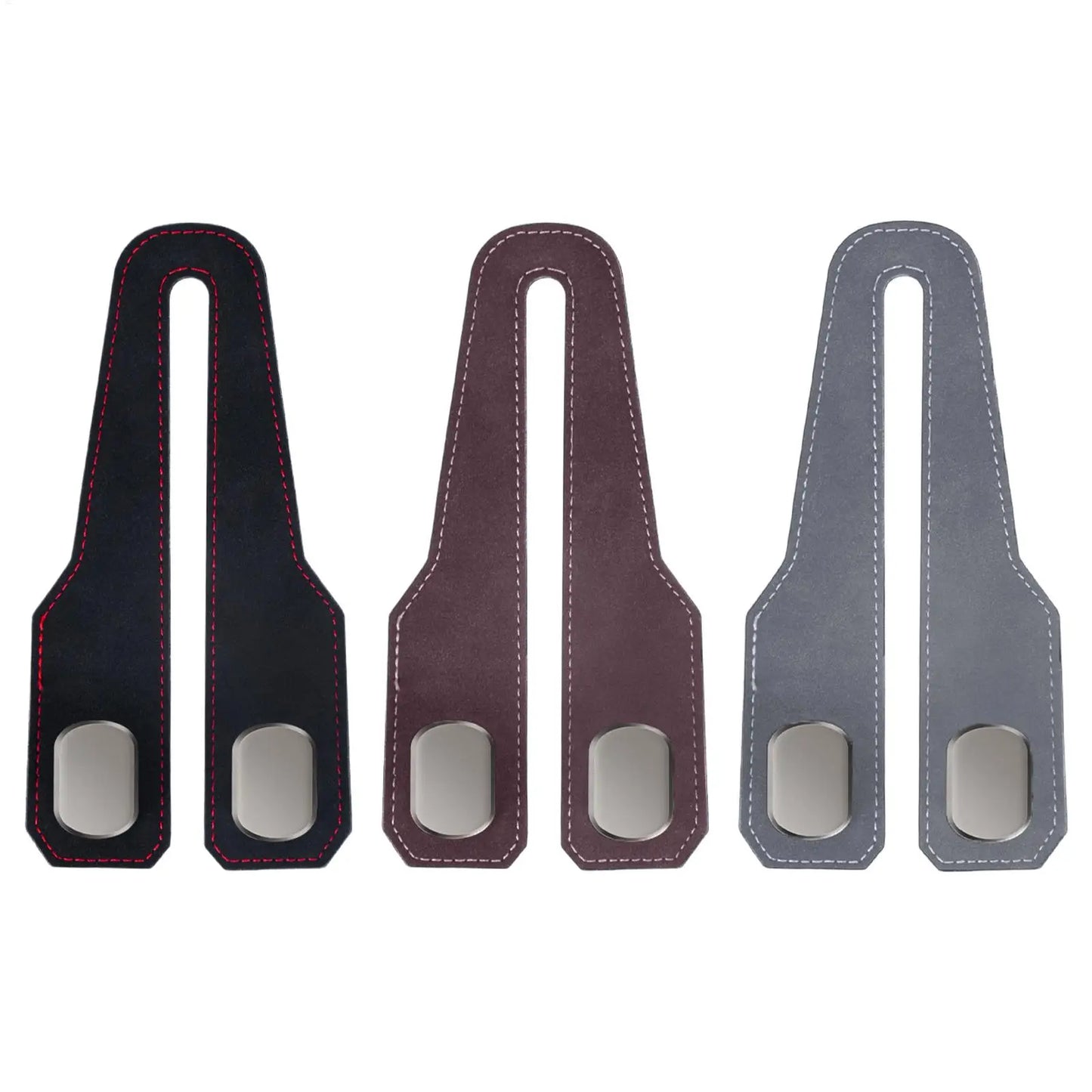 Car Headrest Hook Hanger – Adjustable PU Leather Bag Organizer