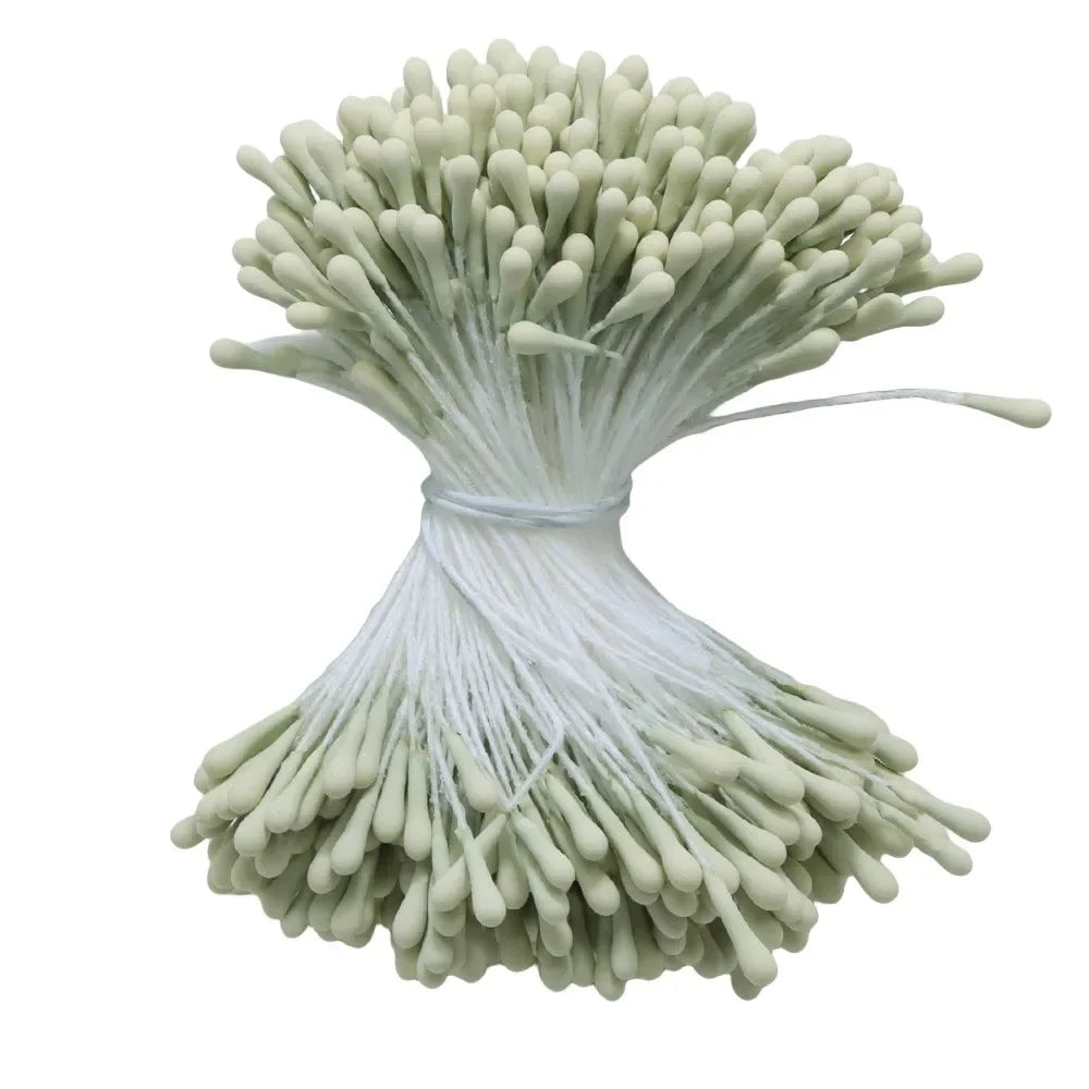 400pcs 2mm Moulti Options Artificial Flower stamen Mini Pearl Floral pistil For Wedding Party Home Decoration DIY Accessories Peaceful Pleasures Health and Wellness light green