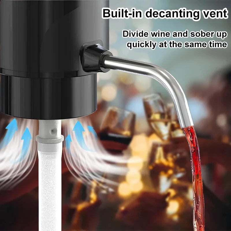 Intelligent Wine Aerator Dispenser Rechargeable One Touch Electric WineDecanter Liquor Dispenser Set Bar Party Wine Accessories Peaceful Pleasures Health and Wellness