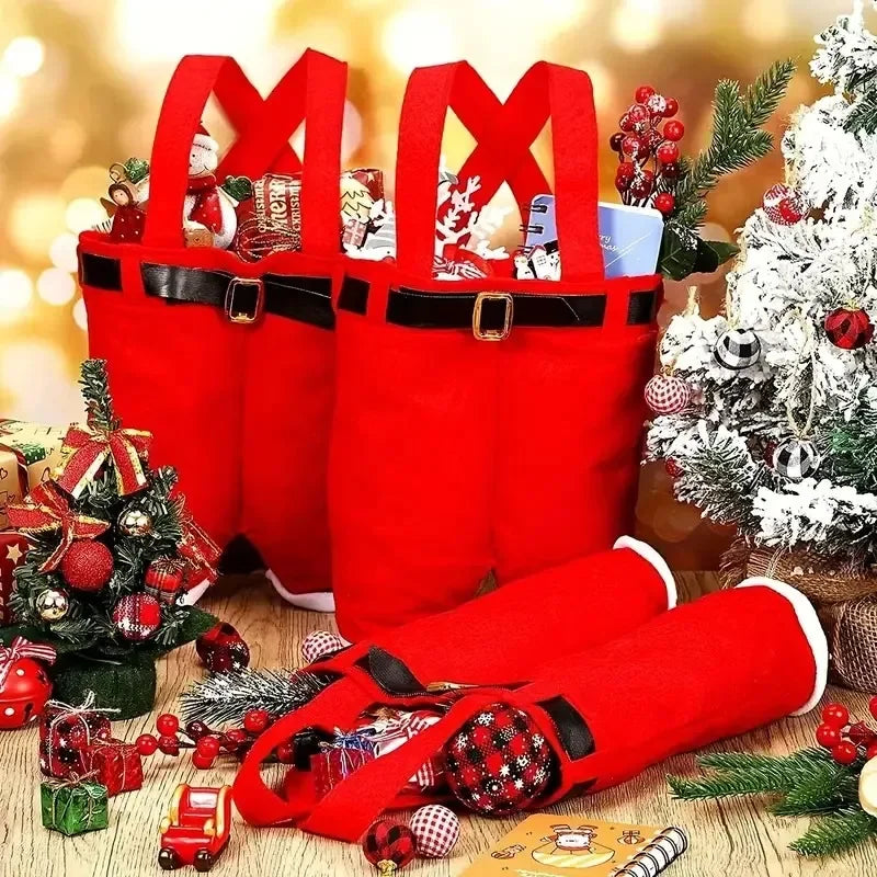 Christmas Santa Gift Bags | Reusable Candy Treat & Wine Tote