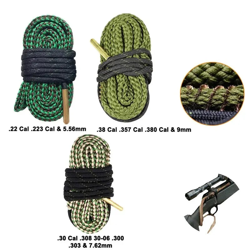 Tactical Cleaning Kit Hunting G01 To G04 Cleaner Barrel Caliber Rope 12ga 20ga .22 .223 .308 7.62x39 Strap Cleaning Kit Peaceful Pleasures Health and Wellness