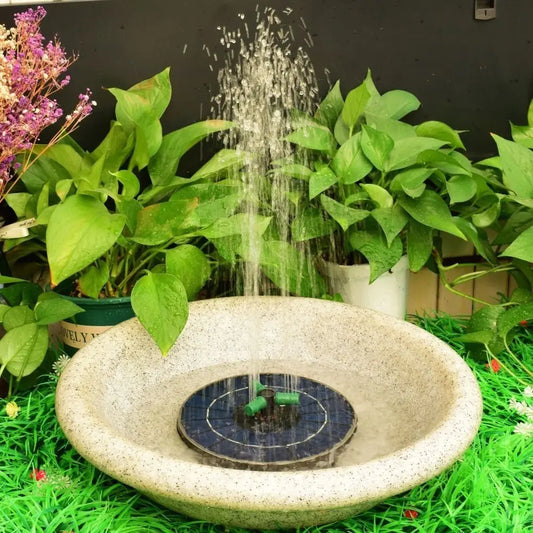 Solar Bird Bath Fountain with LED Lights & 6 Nozzles Solar Garden Fountain Oasis Select 23cm-6W