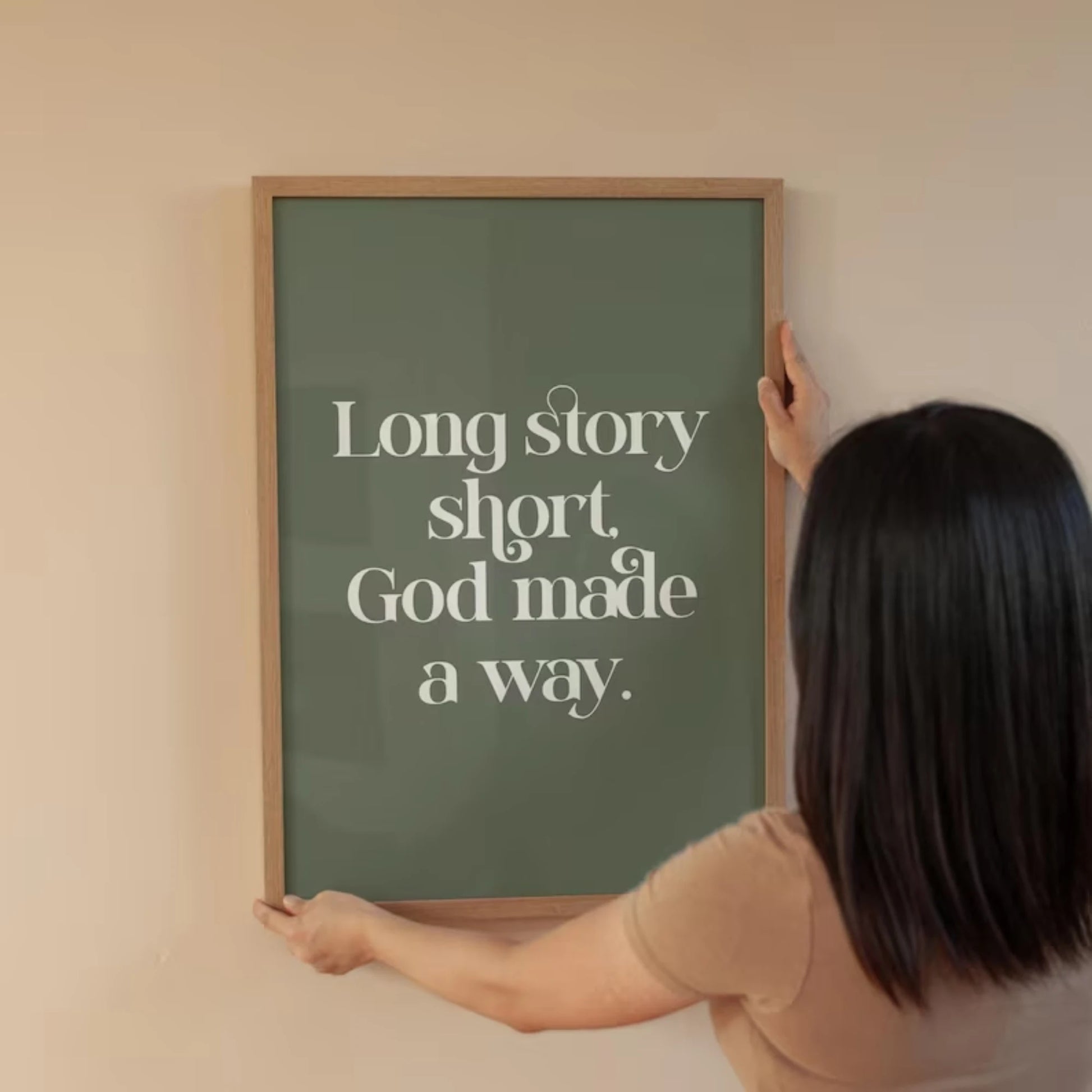 Long Story Short God Made A Way Christian Faith Wall Art Print Canvas Painting Poster Picture For Living Room,Bedroom Home Decor Peaceful Pleasures Health and Wellness