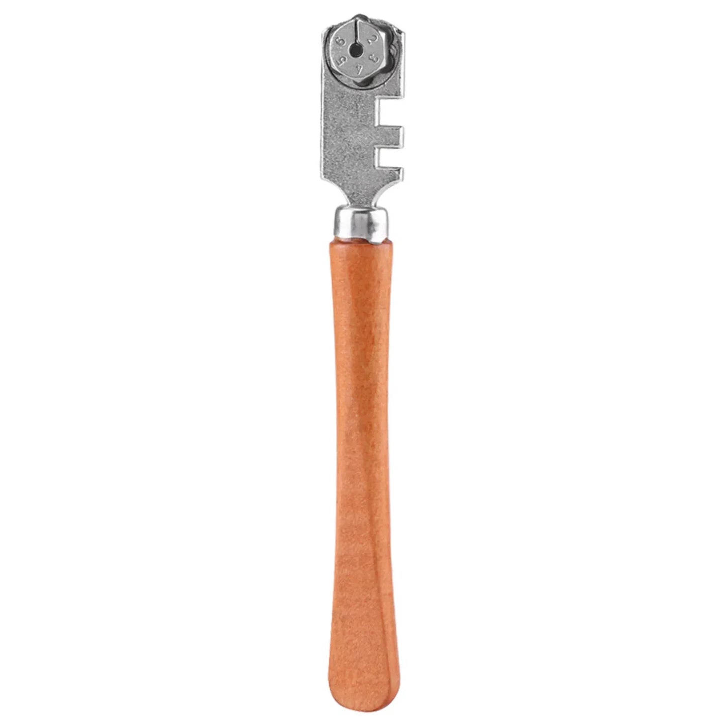 Professional Six Wheel Glass Cutter Craft Cutting Tool Wooden Handle