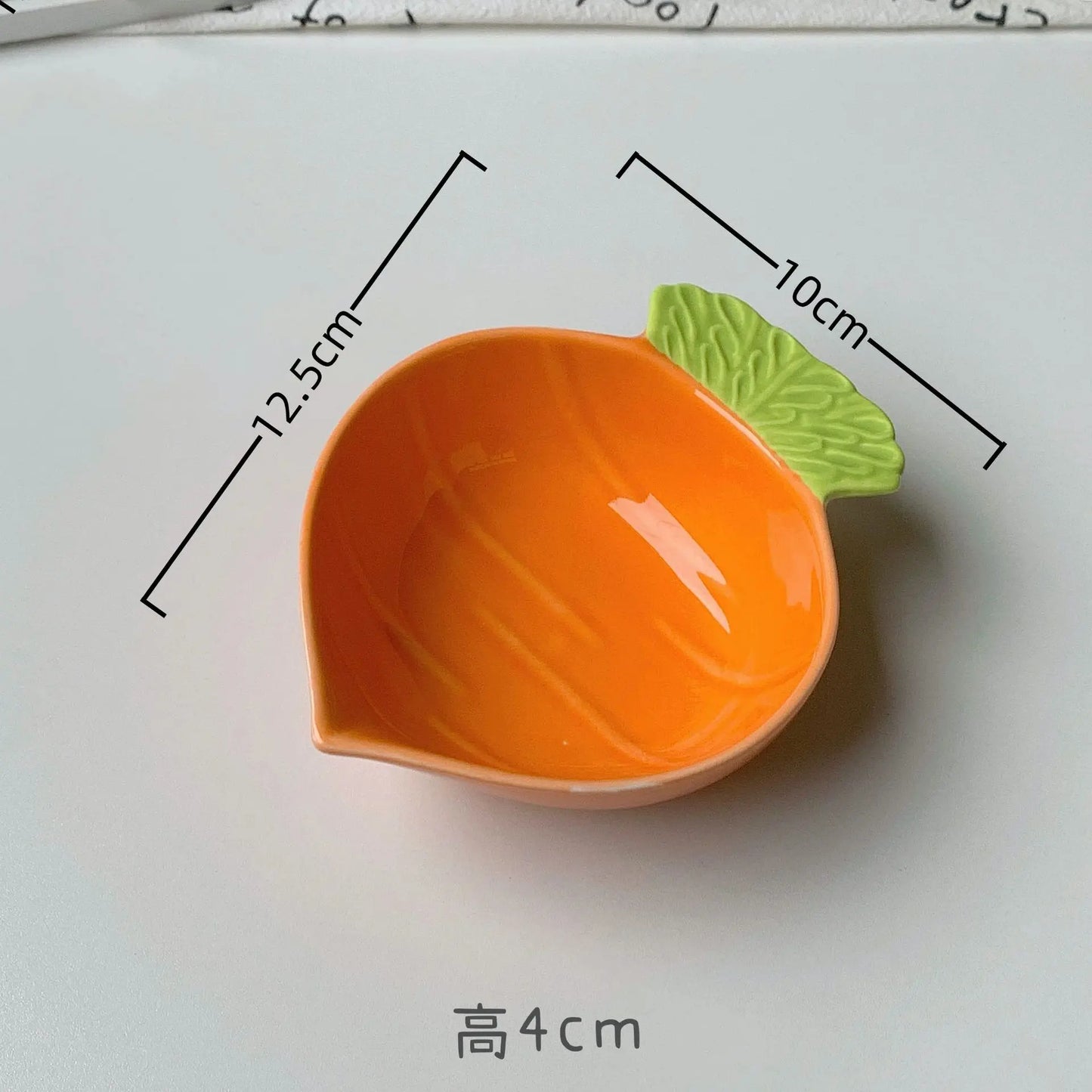 Cartoon Cute Ceramic Dipping Dish Home Snack Side Dishes Bone Plate Seasoning Soy Sauce Sauce Dish Exquisite Household Tableware Peaceful Pleasures Health and Wellness B-radish