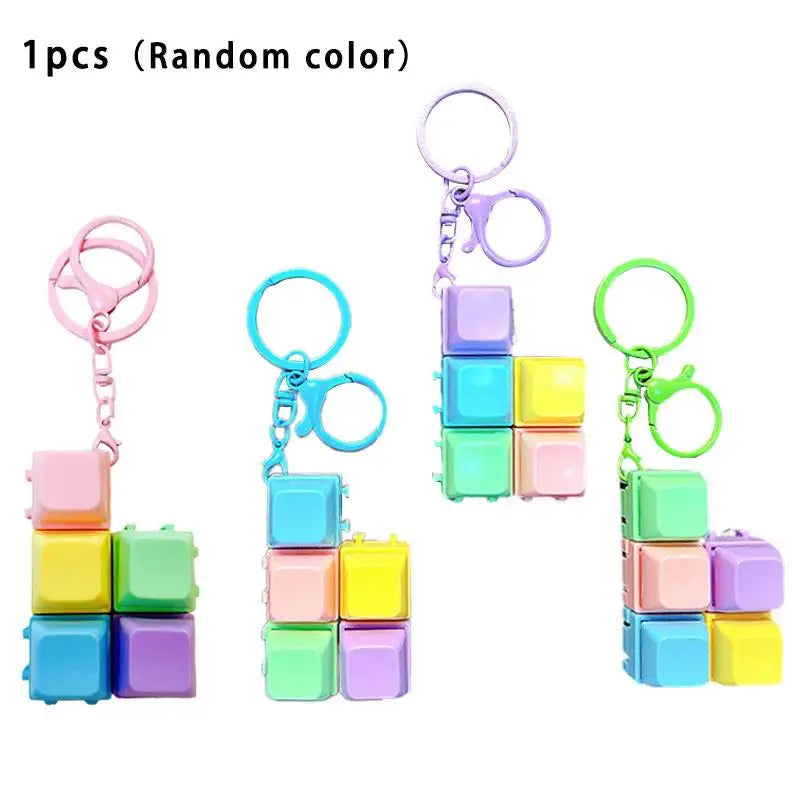 5pcs Detachable Colorful Keychain Decompression Toy Protable Soft Finger Press Random Color Stress Relief Keyboard Accessories Peaceful Pleasures Health and Wellness 1pcs Random color