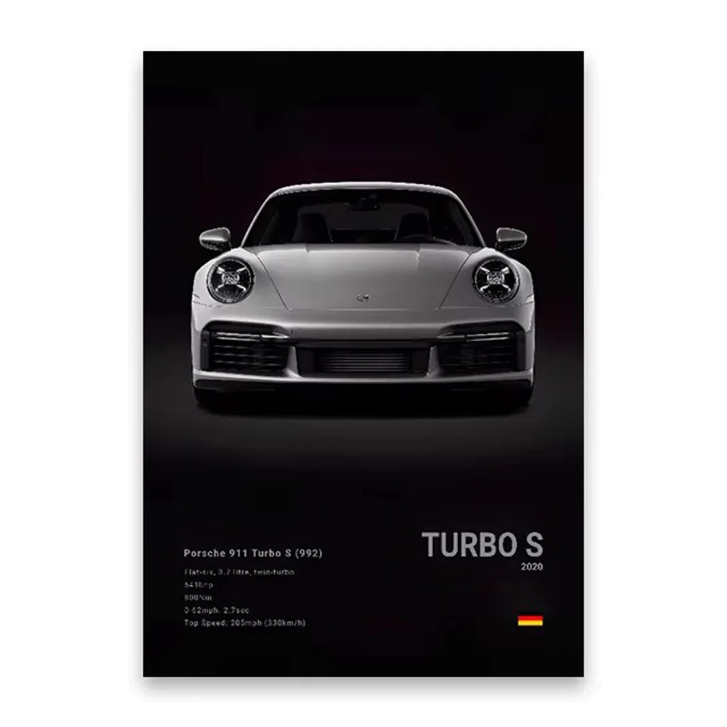 Famous Cars 918 GT3 G63 STO SLS Canvas Wall Art Print Poster Modern Home Decor Unframed Birthday Gift for Car Enthusiasts Peaceful Pleasures Health and Wellness