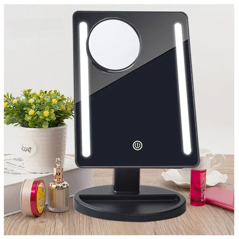 LED Lighted Makeup Mirror 10x Magnifying Tabletop Vanity Mirror
