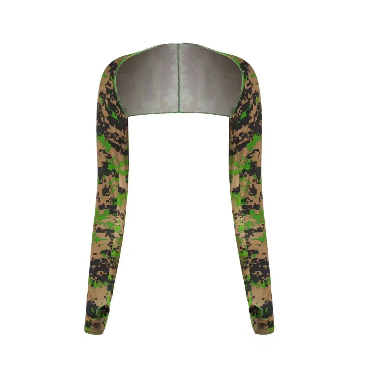Cooling Shawl Arm Sleeves Sun Protection for Women Men with Finger Hole for Golfing, Driving, Riding, Fishing Peaceful Pleasures Health and Wellness Camouflage Green