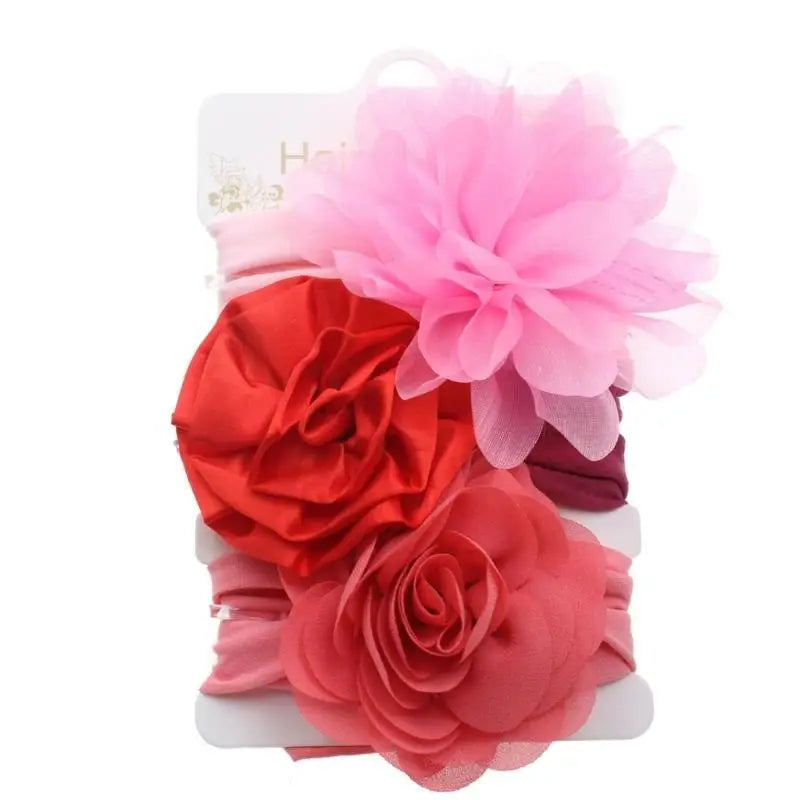 Baby Girl Floral Headband | Soft Nylon Elastic Hair Wrap 0–3Y