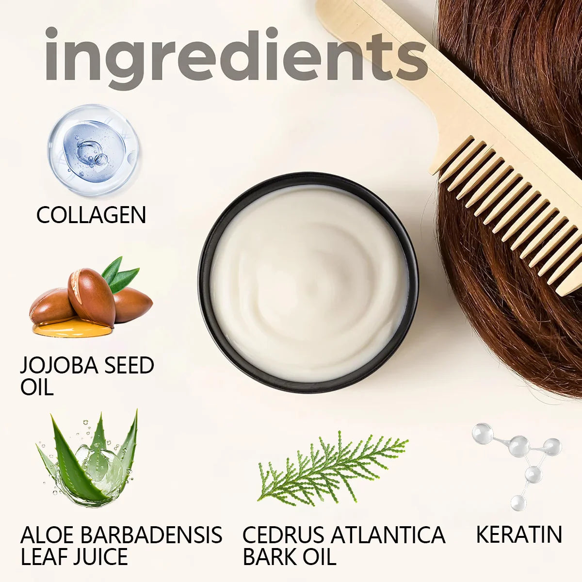 Argan Oil & Aloe Vera Hair Mask – Collagen Keratin Treatment
