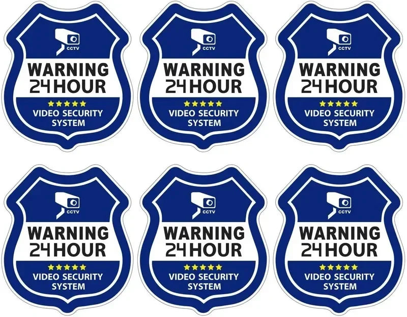 3.5"*3.3" 6PCs CCTV Video Surveillance Security Stickers, Vinyl Decals Peaceful Pleasures Health and Wellness Default Title