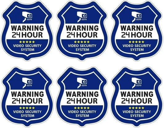 3.5"*3.3" 6PCs CCTV Video Surveillance Security Stickers, Vinyl Decals Peaceful Pleasures Health and Wellness Default Title
