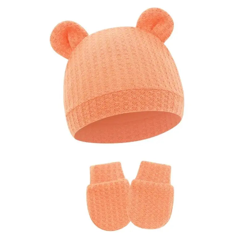 Newborn Baby Hat & Mittens Set | Soft Cotton, 0–6 Months