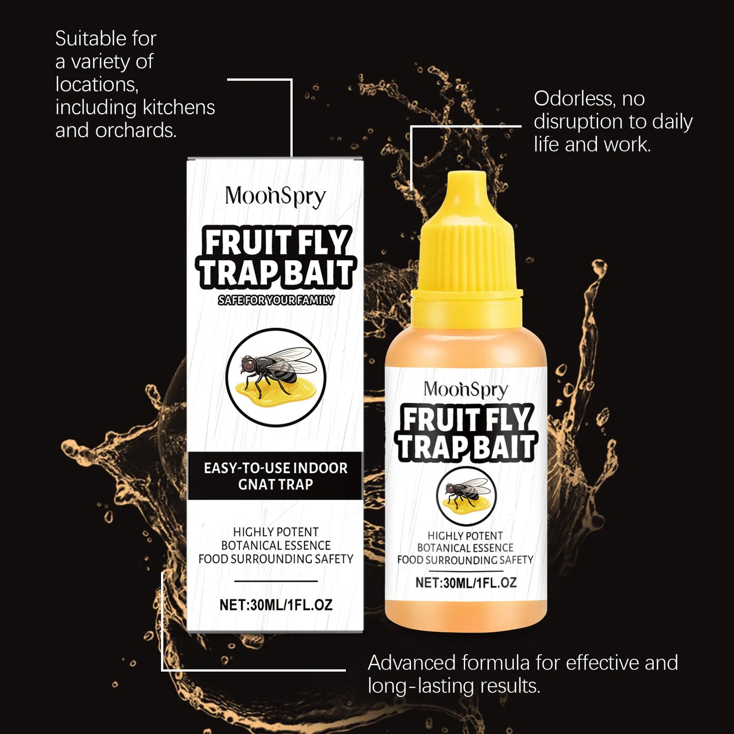 MOONSPRY Sorbitol Fruit Fly Trap Bait | Kitchen & Home