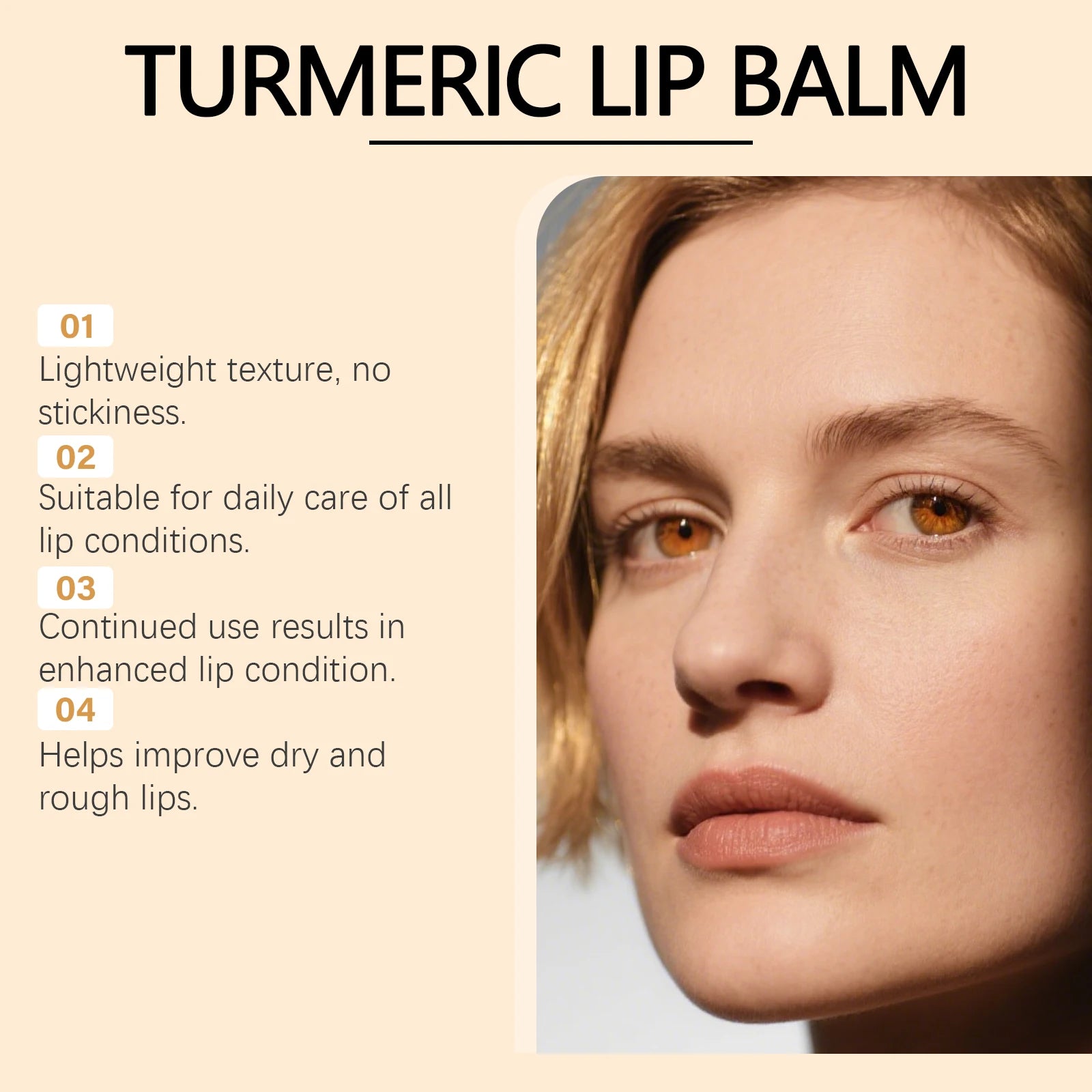 Turmeric Moisturizing Lip Balm Hydrating Protective Barrier Soothing Dry Chapped Lips Long Lasting Natural Formula Lip Care Peaceful Pleasures Health and Wellness