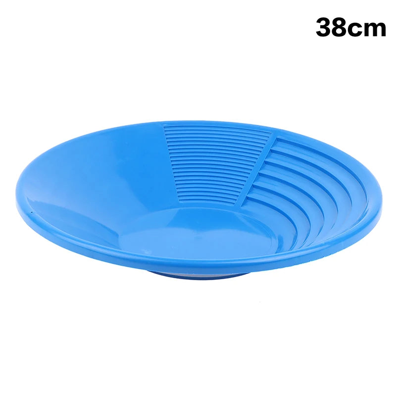 Dia 35/38cm Plastic Gold Pan Ergonomic Gold Panning Tool For Gold Mining Metal Detect Wash Gold Panning Equipment Peaceful Pleasures Health and Wellness 38CM Blue