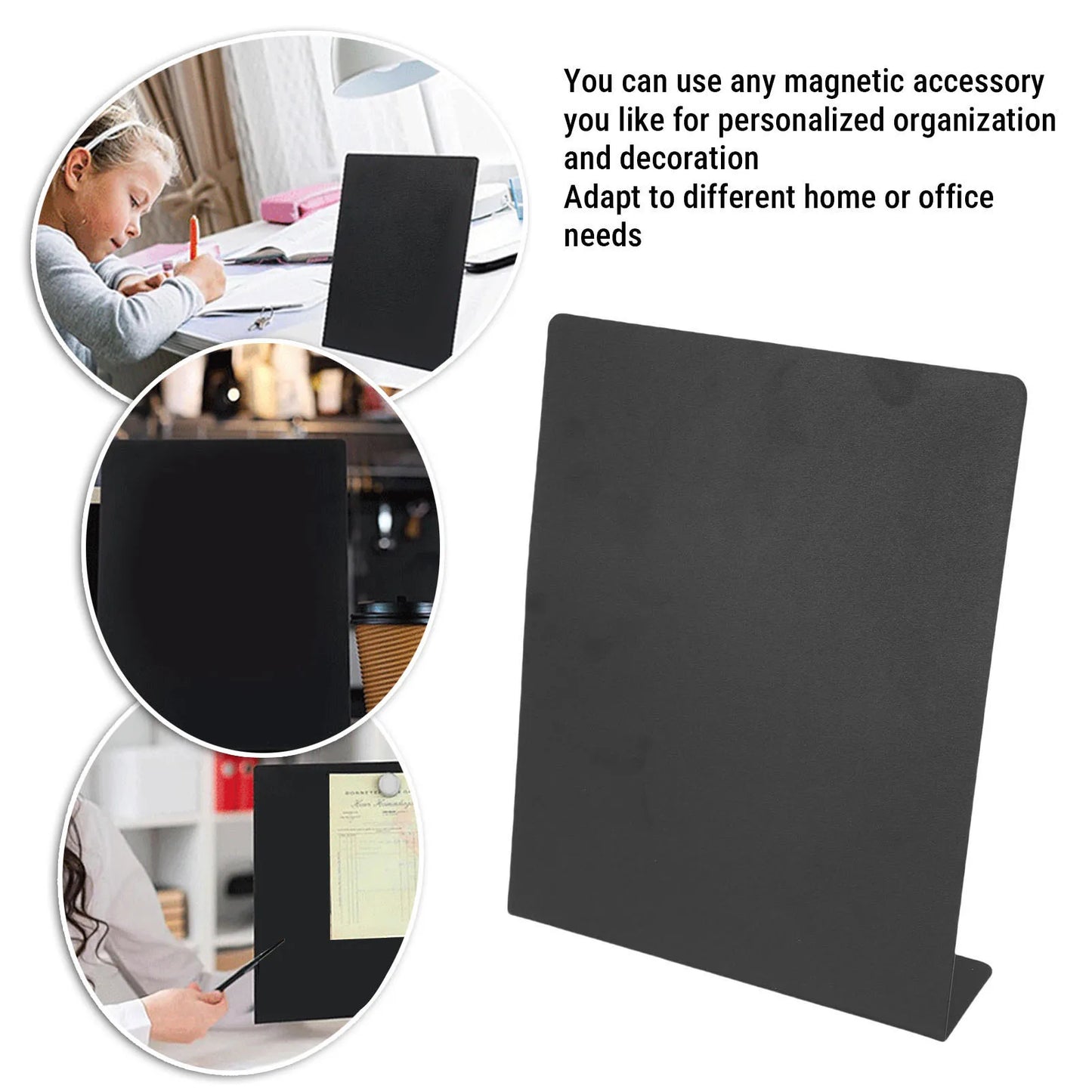 Black Magnetic Metal Bulletin Board | Tabletop Memo Display