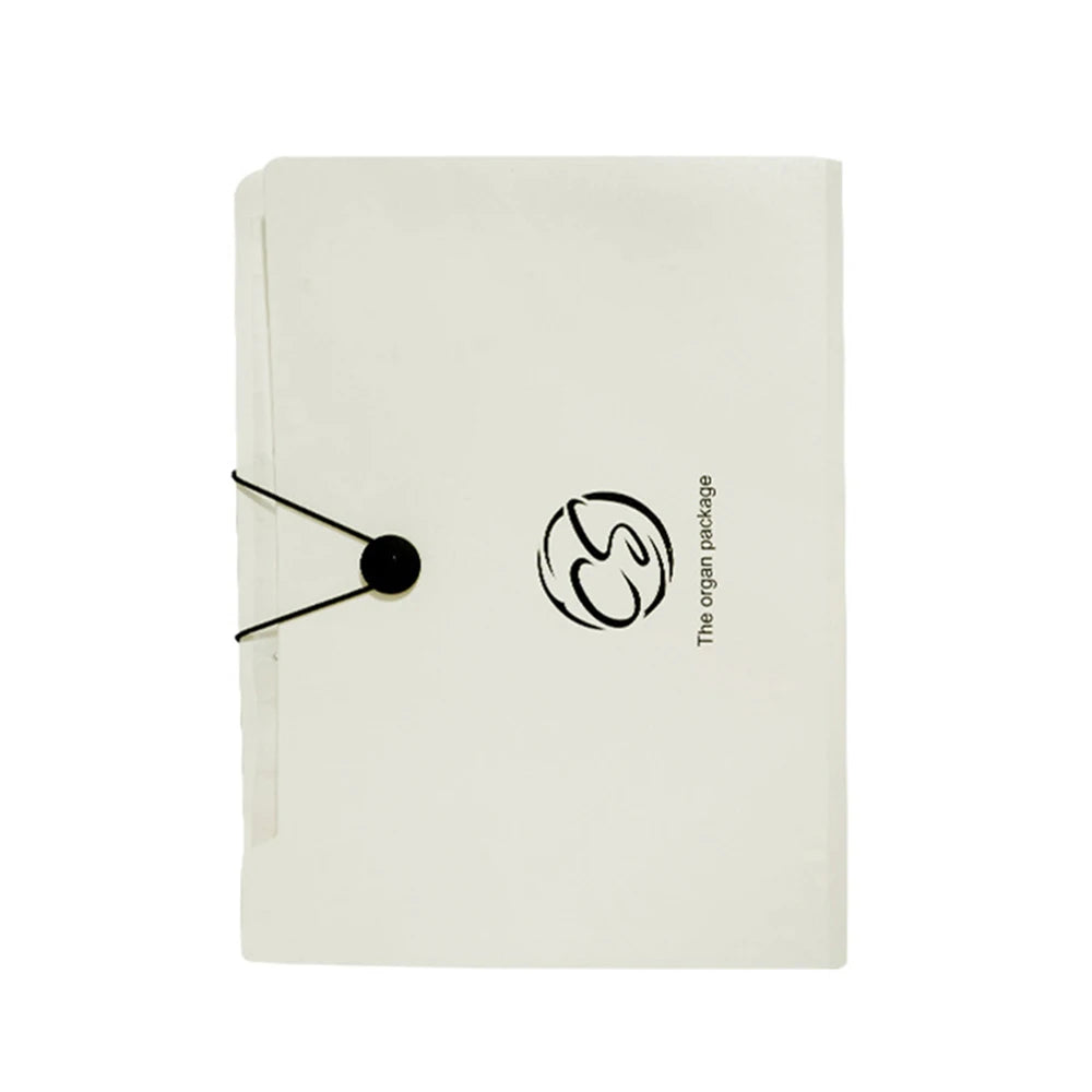 Handheld Organ Bag Folder A4 Large Capacity Student Exam Paper Storage Bag 13 Layers Ticket File Classification Storage Bag Peaceful Pleasures Health and Wellness WHITE