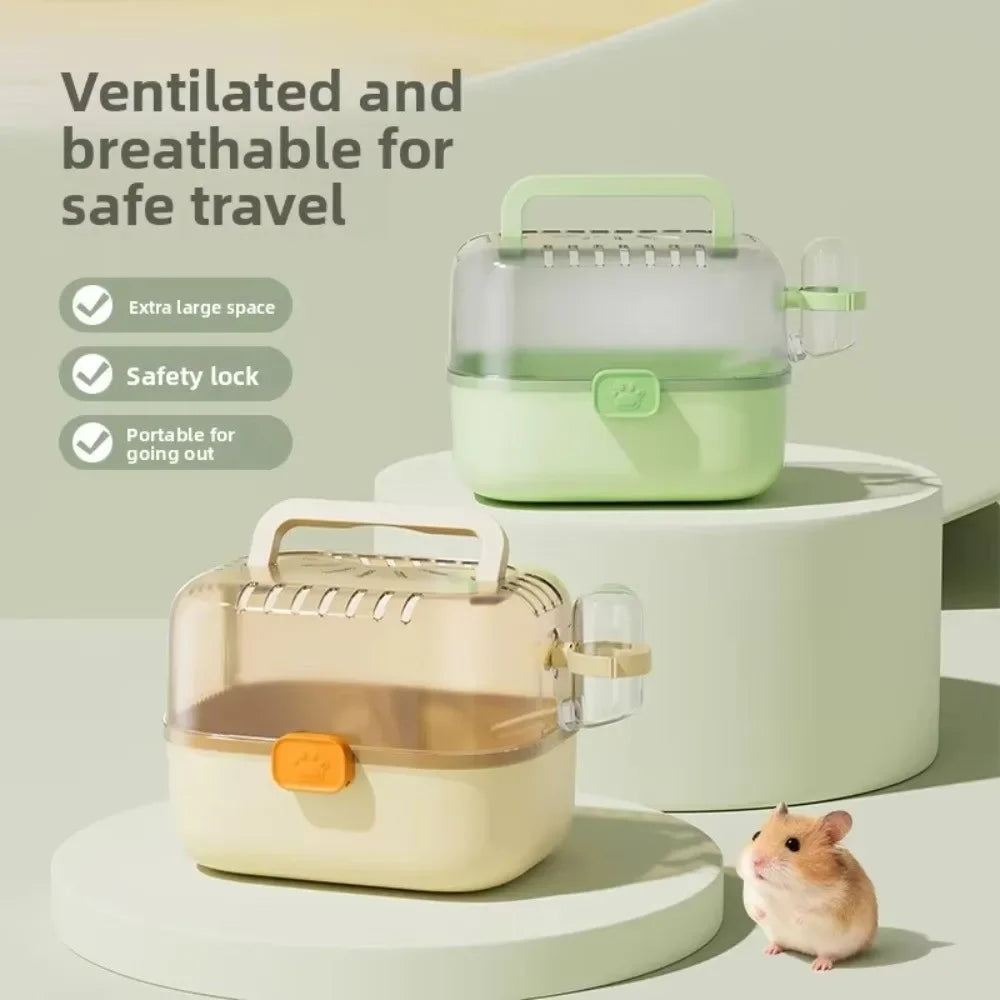 Portable Hamster Travel Carrier Cage – Ventilated & Escape-Proof