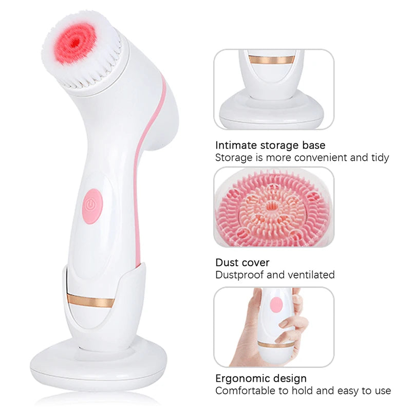 Multi-Functional Hand Held Facial Cleaner Massage Tool Sonic Technology Waterproof USB Rechargeable Face Massage Electric Facial Peaceful Pleasures Health and Wellness