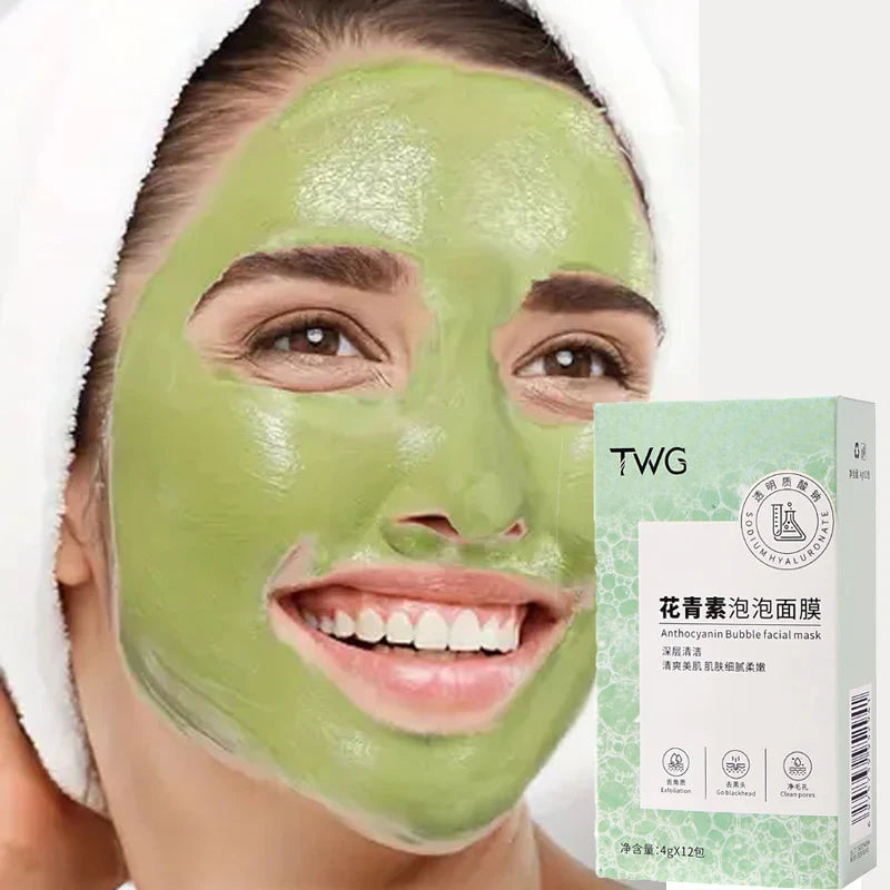 Anthocyanin Bubble Facial Mask – Deep Clean & Moisturizing 12pc