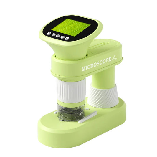 Optical Electron Microscope Professional Grade Children's Hd Microscope Portable Handheld Scientific Experiment Peaceful Pleasures Health and Wellness green