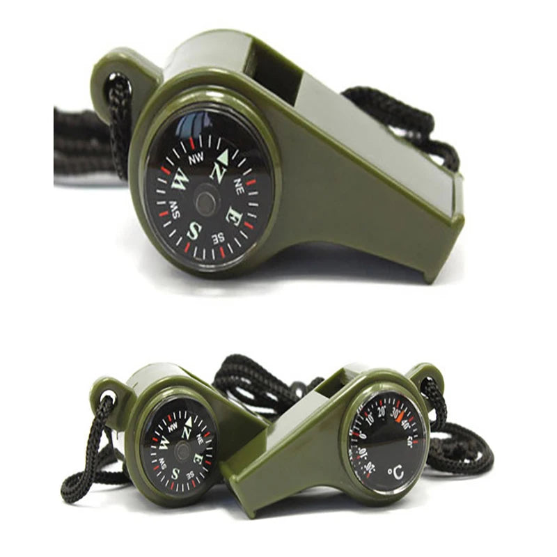 Outdoor Whistle Plastic Multifunctional 3-in-1 Whistle Survival Whistle Compass Thermometer Whistle Referee Whistle Peaceful Pleasures Health and Wellness