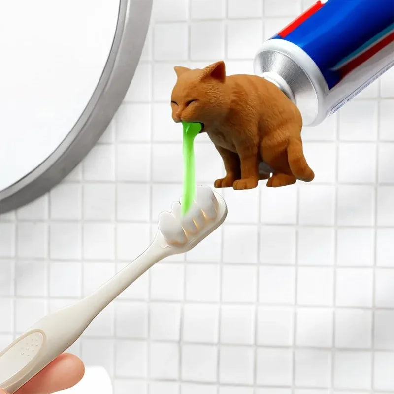 Creative Spoof Cat Vomited Toothpaste Head Funny Bathroom Toothpaste Dispenser Bathroom Accessories Peaceful Pleasures Health and Wellness
