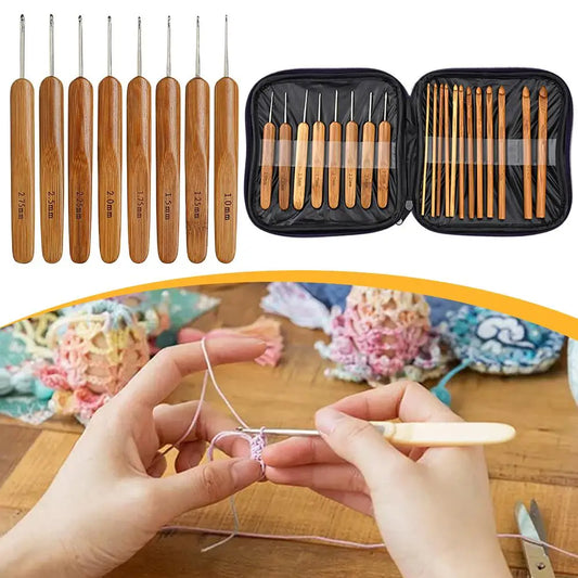 Bamboo Crochet Hooks Set 22 Sizes 1mm–10mm | Storage Box Crochet Hooks Set Peaceful Pleasures Health and Wellness