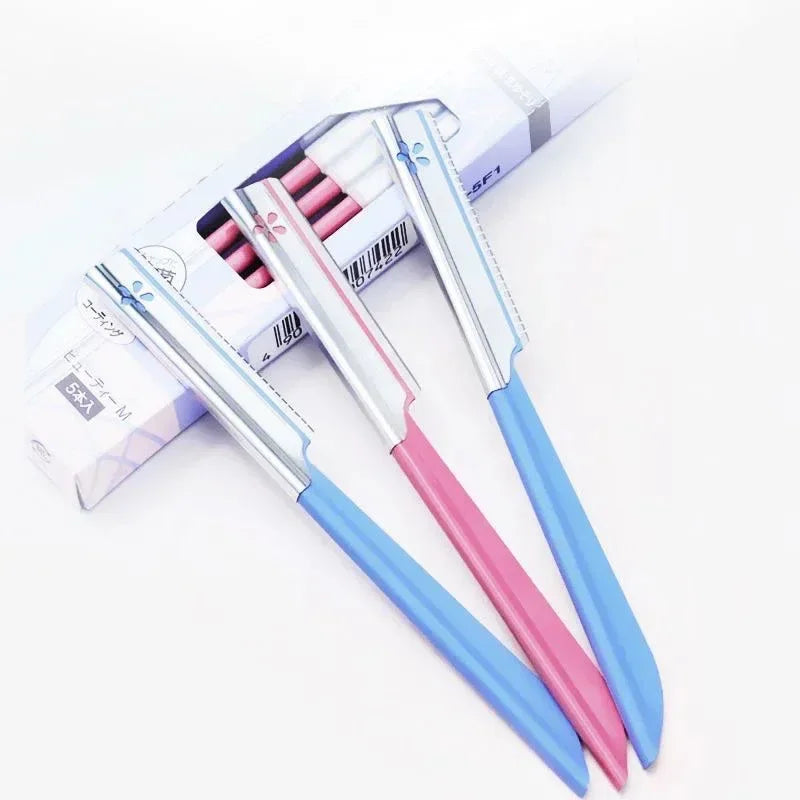 5pc Eyebrow Epilator Sets for Women Makeup Beauty Eyebrows Hair Removal Styling Tool Steel Blade Facial Razor Trimmer Peaceful Pleasures Health and Wellness