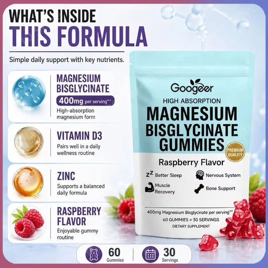 Magnesium Bisglycinate Gummies with D3 & Zinc | 60ct Magnesium Gummies Peaceful Pleasures Health and Wellness