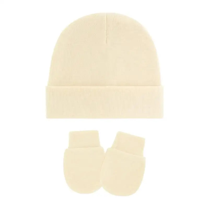 Cotton Newborn Baby Hat & Mittens Set – Soft Knit, 0–12 Mo