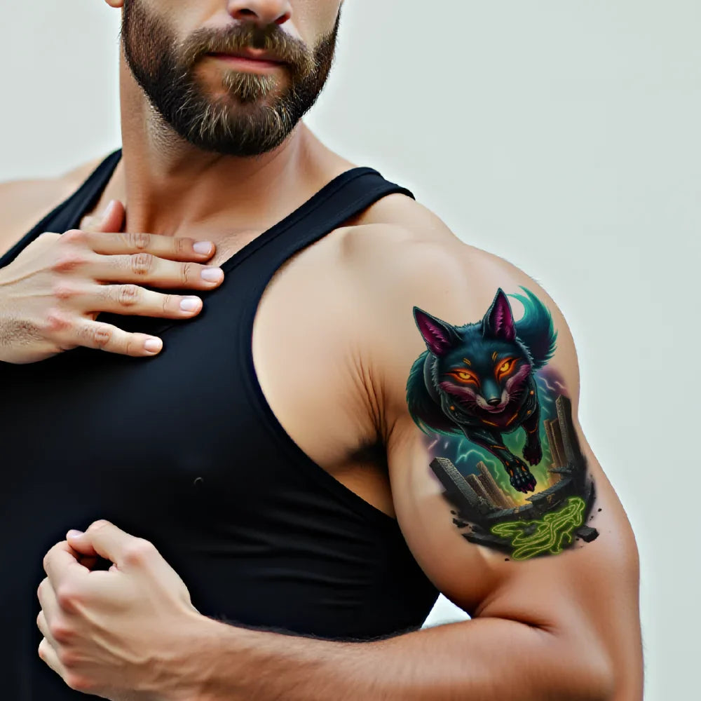 3-Pack Temporary Tattoos – Rhino, Rabbit & Beetle Designs