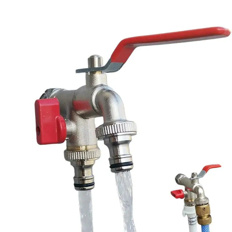 1Pcs 1/2'' 3/4'' IBC Water Tank Connector Garden Hose Tap Faucet Adapter With 2 Outlets Irrigation Joint Replacement Fitting Peaceful Pleasures Health and Wellness