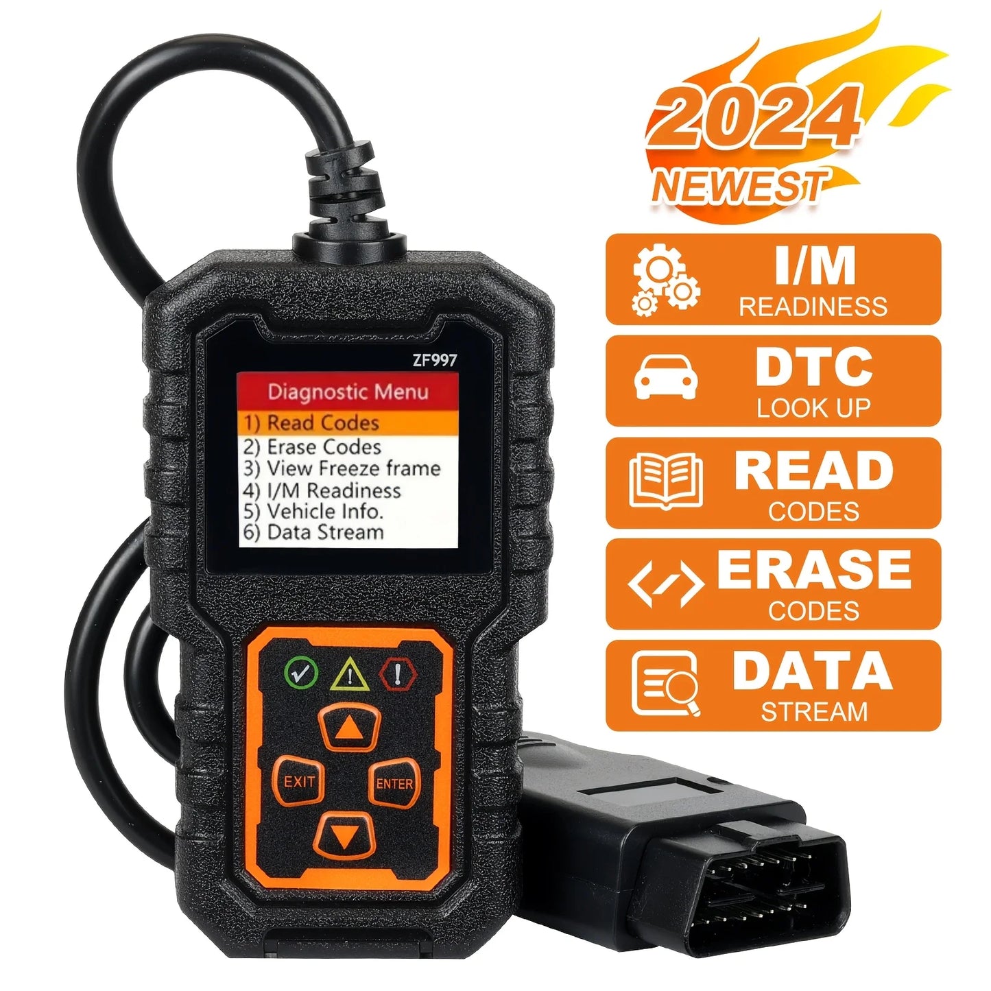 Advanced Obd Ii Scanner Car Engine Fault Code Reader Can Diagnostic Scan Tool, Reads and Clears Error Codes for Obd2 Protocol Vehicles from 1996 or Later Peaceful Pleasures Health and Wellness black