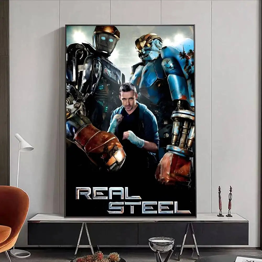 Real Steel Movie Poster – HD Waterproof Wall Art Décor Movie Wall Poster Peaceful Pleasures Health and Wellness z14 40X50cmNoframe