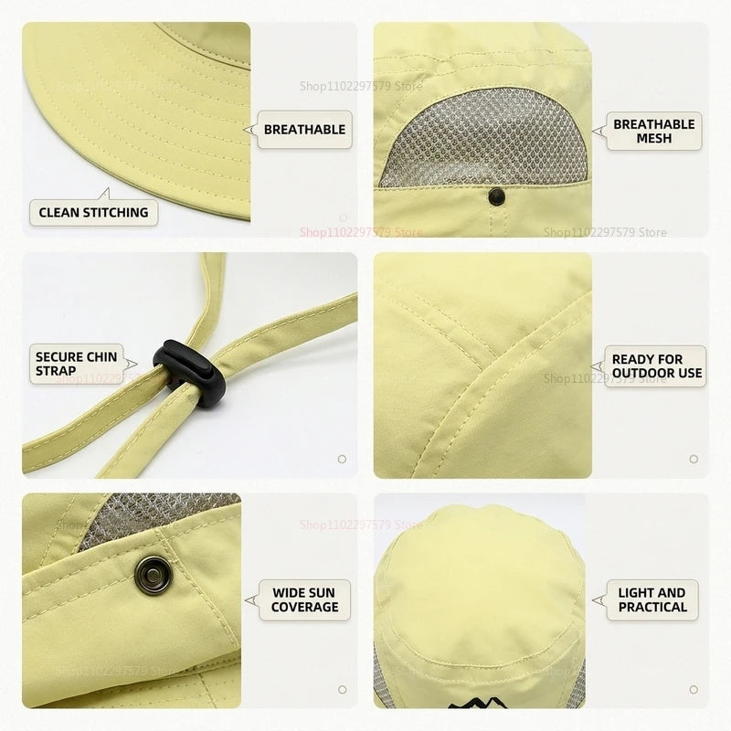 Unisex Quick Dry Fisherman Hat Lightweight Breathable Sun Hat for Spring Summer Anti-UV Outdoor Camping Hiking Mountaineering Peaceful Pleasures Health and Wellness