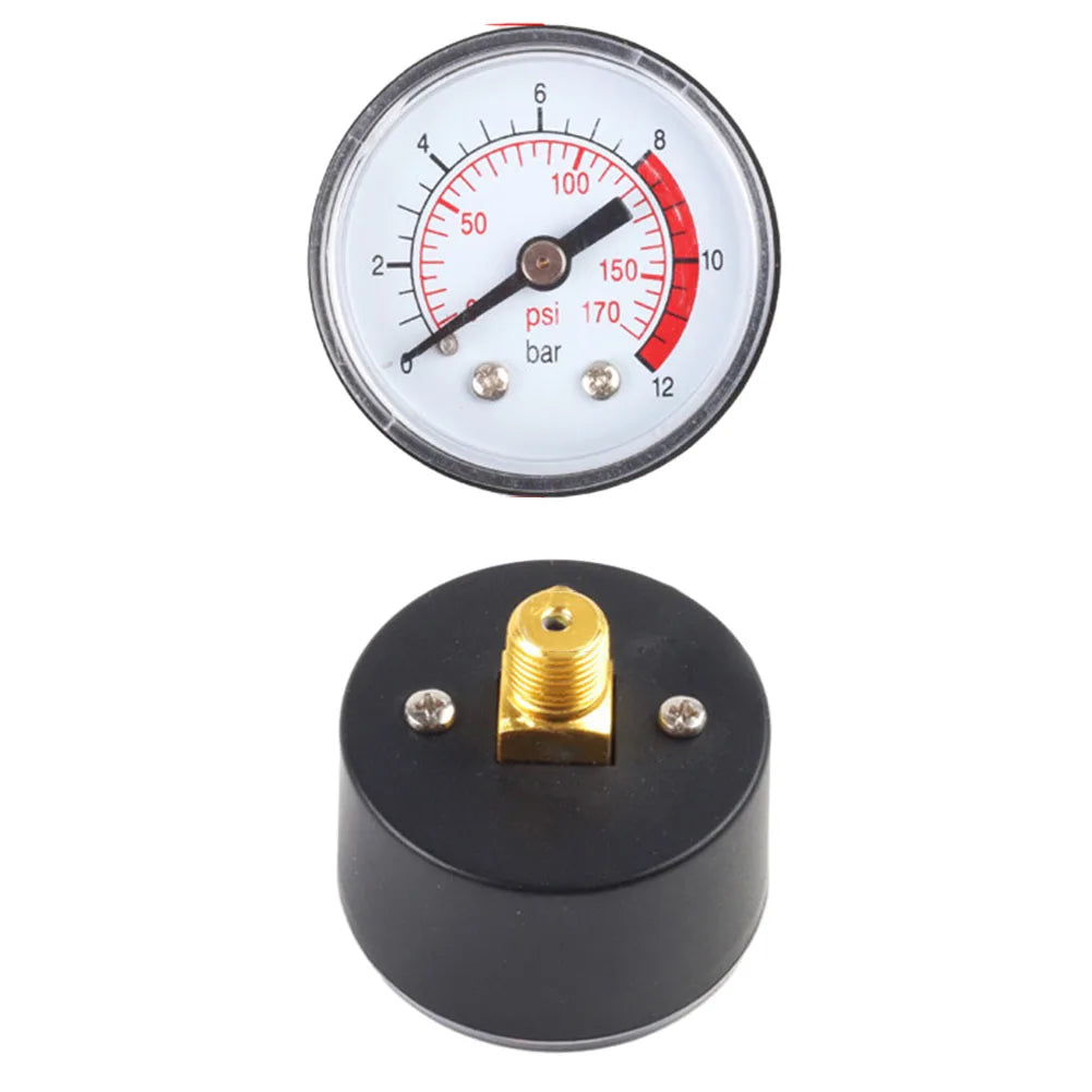 Air Compressor Pressure Gauge 0–170 PSI / 0–12 Bar Dial