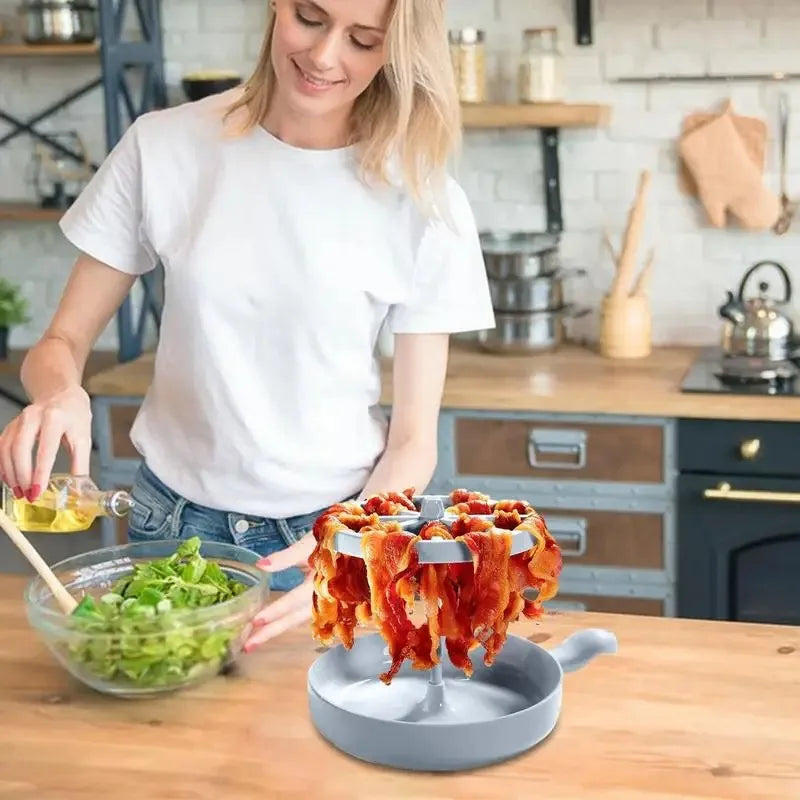 Microwave Bacon Cooker Rack – Vertical Bacon Tray for Crispy, Low-Fat Bacon