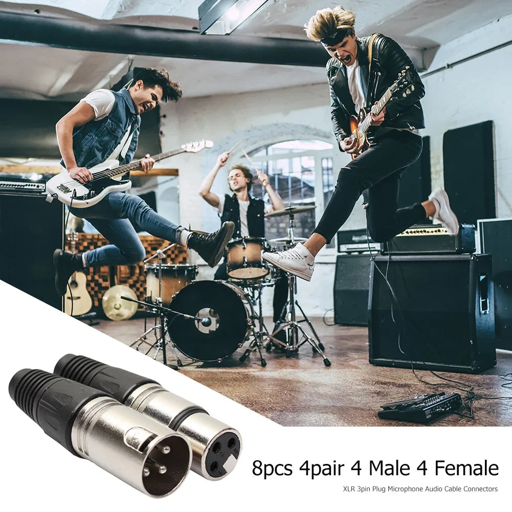 8-Pack 3-Pin XLR Male & Female Panel Mount Connectors – DIY Audio