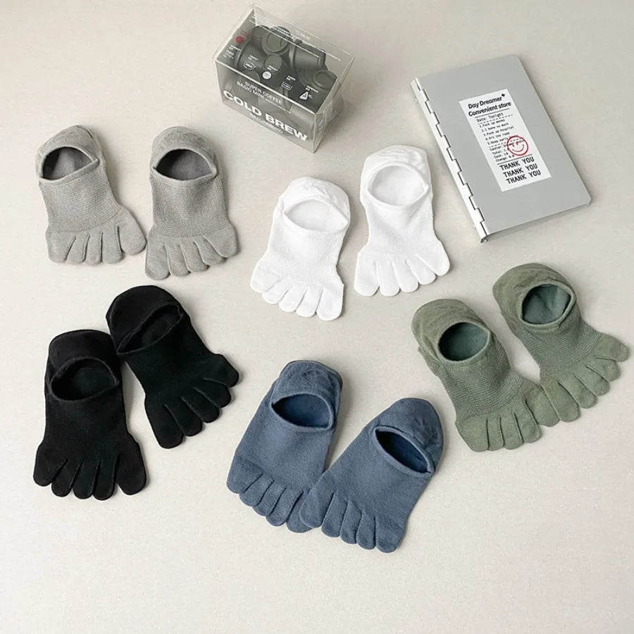 7 Pairs of Five Finger Socks for Men and Women, Summer and Autumn Mesh, Breathable,sweat Absorbing,shallow Mouth Invisible Socks Peaceful Pleasures Health and Wellness One Size 7PCS