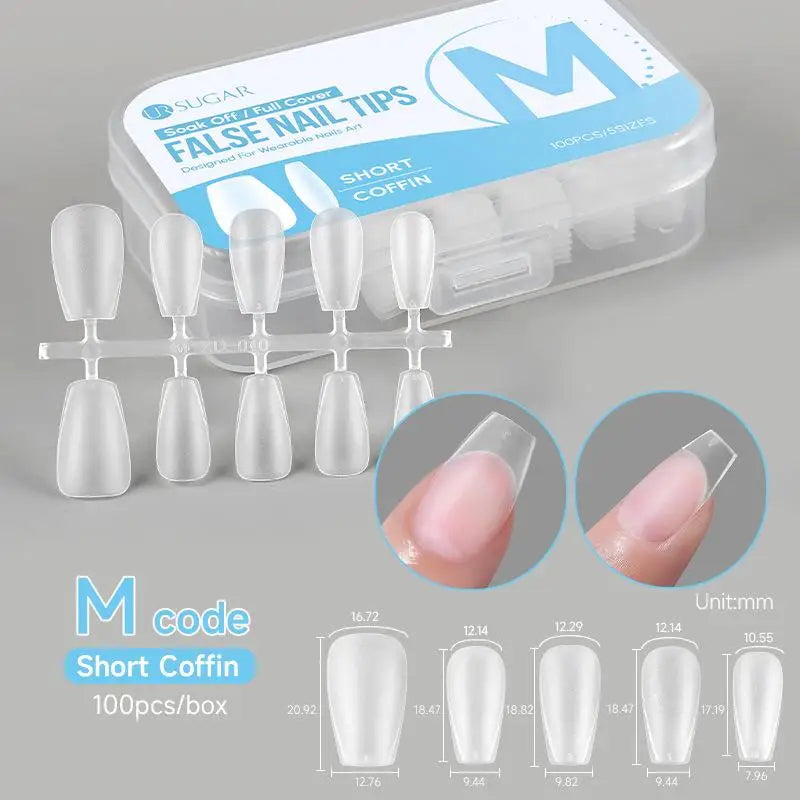 100/420Pcs Matte Soft Gel Tips Full Cover False Nail Tips Press On Acrylic Nails Short Almond Coffin Artificial Nails Extension Peaceful Pleasures Health and Wellness 100Pcs M Blue