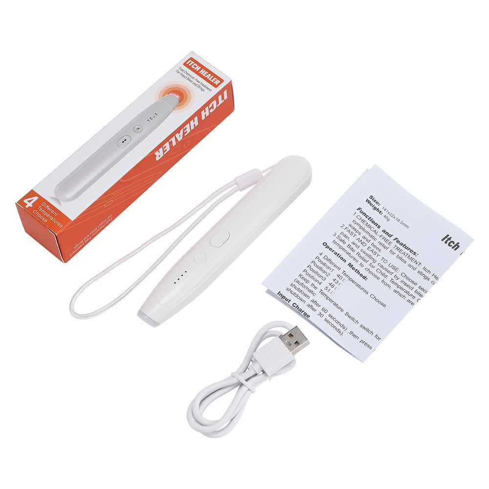 Rechargeable Thermal Pulse Anti-Itch Pen Portable Chemical-Free Mosquito Bug Bite Relieve Itching for Adult Kids Outdoor Camping Peaceful Pleasures Health and Wellness Itch Relief Pen 1