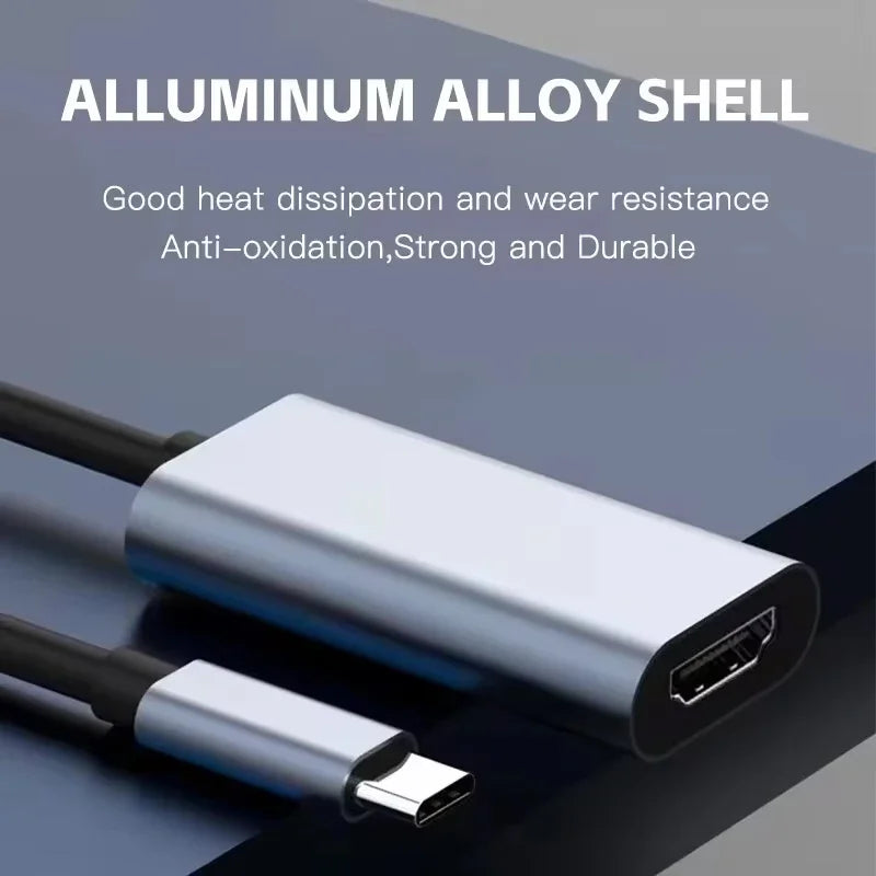 TYPE C to HDMI-Compatible 4K Adapter USB C USB3.1 Male to HDTV Female Converter Cable for Laptop Tablet TV MacBook Peaceful Pleasures Health and Wellness