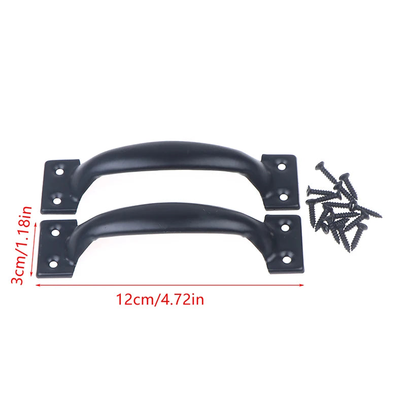 3/4/5/6inch Door Handle+Screws Iron Door Handle Gate Handle Pull For Sliding Door Gate Garage Sheds Window Pulls Knob Hardware Peaceful Pleasures Health and Wellness 5Inch