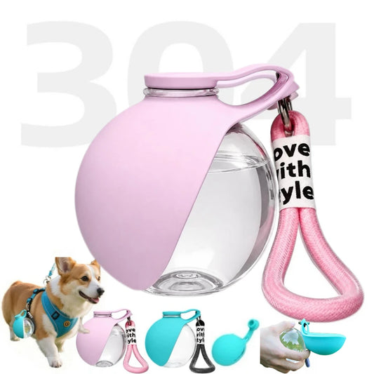 2-in-1 Pet Silicone Hiking Feeders Creative Portable Outdoor Pet Water Cup Leak Proof Compact Dog Travel Walking Drinking Bowl Peaceful Pleasures Health and Wellness