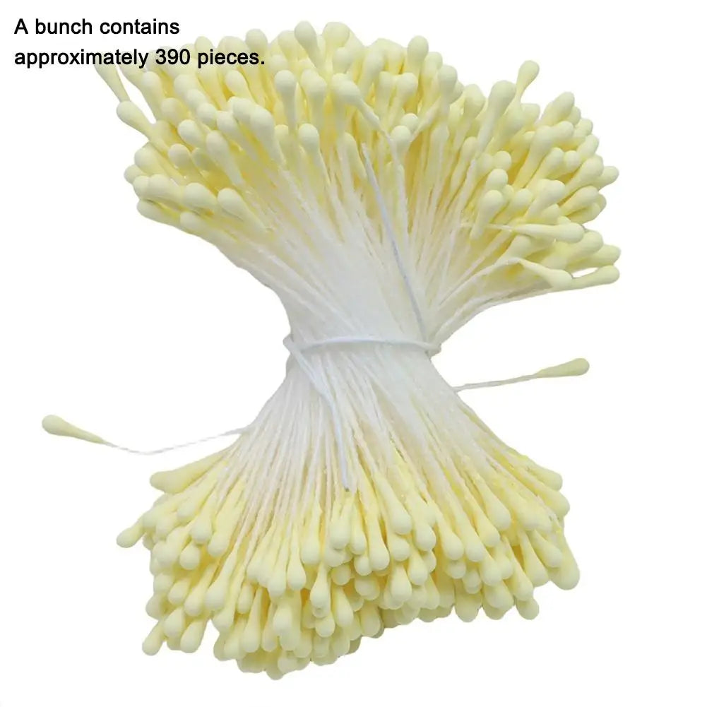 390pcs 2mm Moulti Options Artificial Flower stamen Mini Pearl Floral pistil For Wedding Party Home Decoration DIY Accessories Peaceful Pleasures Health and Wellness Light yellow